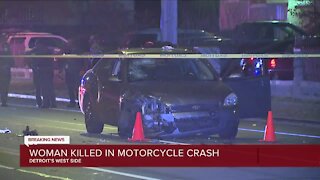 Woman killed in motorcycle crash on Detroit's west side