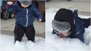 This kid's first experience with snow was traumatizing