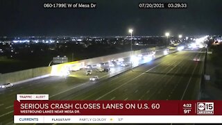 Injuries reported after crash on US-60 near Mesa Drive