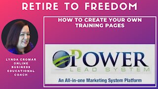 How To Create Your Own Training Pages