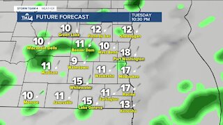 Showers continue into Tuesday afternoon and evening