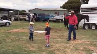 Cowboy demonstrates awesome skill with whip