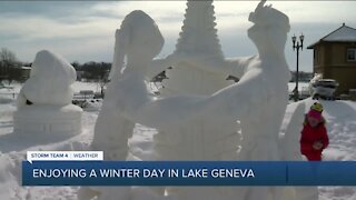 Enjoying a winter day in Lake Geneva
