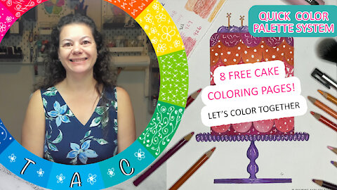 Color With Me: Windmill Cake Coloring Palette and 8 Free Coloring Pages - Adult Coloring Time