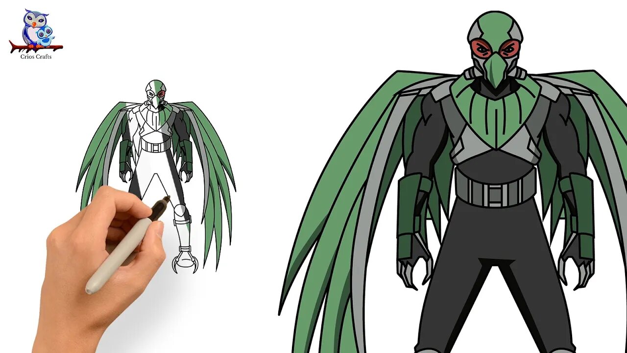 How to Draw The Vulture Marvel Supervillain Art Tutorial