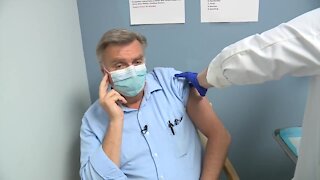 Matt Sczesny receives first COVID-19 vaccine shot