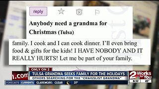 "Grandma" looks for family to spend the holidays with