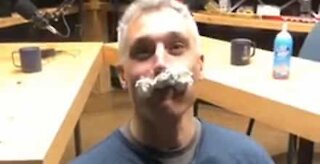 Man passes whipped cream challenge with flying colors!