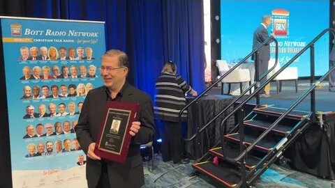 Award Ceremony: Frank Pavone, receives the Faithful Service Award from the Bott Radio Network