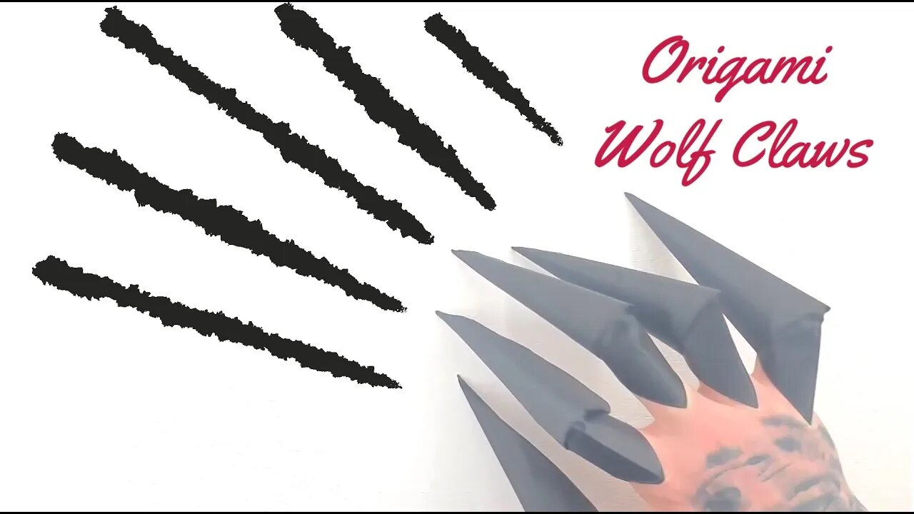 Origami Easy paper wolf claws with Ski