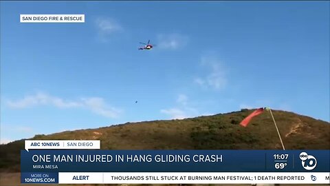 Man hurt in hang glider crash, rescued by emergency crews
