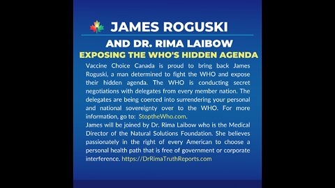 EXPOSING the WHO’s Hidden Agenda - James Roguski & Dr. Rima Laibow