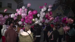 Friends and family hold emotional vigil for Alishah Pointer in front of the house she was found in