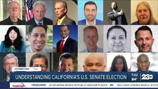 Why is the race for U.S. senate listed twice on the 2022 California primary ballot?
