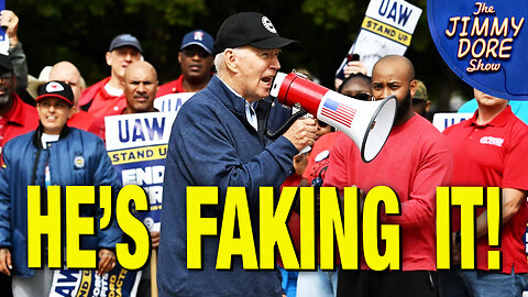 Union-Busting Joe Biden Walks Picket Line w/ Striking UAW Workers!