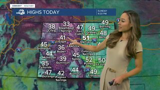 50s today and Monday, ahead of cold and snow Tuesday