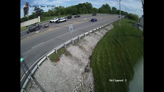 RAW: Video shows motorcycle rider hit driver multiple times in Indiana