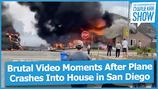 Brutal Video Moments After Plane Crashes Into House in San Diego