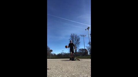 Guy jumps on the Indo board, does a 180 then makes a shot from almost full court!.MOV