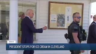 President Biden stops for ice cream in Cleveland