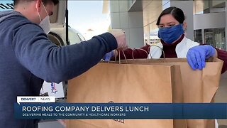 Roofing company helps deliver lunch donations
