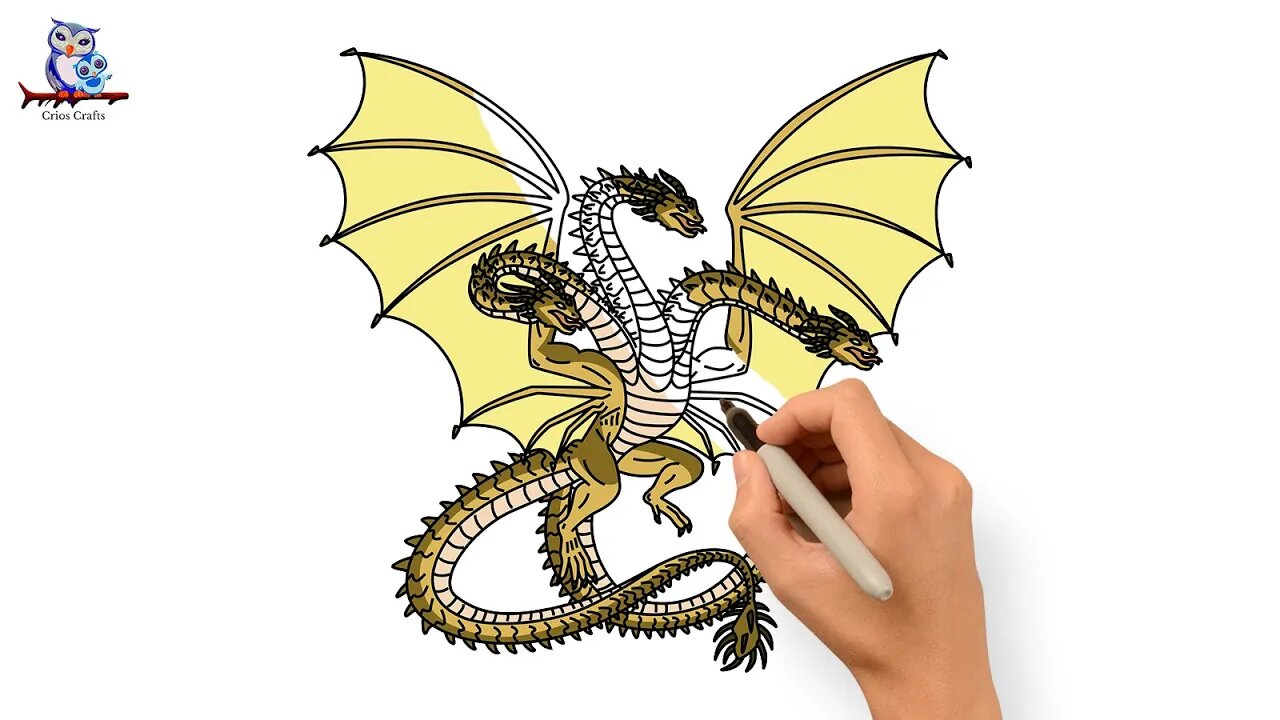 How To Draw King Ghidorah Godzilla Arch Enemy Art Tutorial