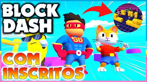 LIVE DE STUMBLE GUYS AO VIVO JOGANDO BLOCK DASH COM OS ESCRITOS