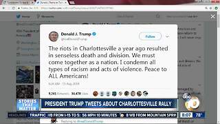 President Trump tweets about Charlottesville rally