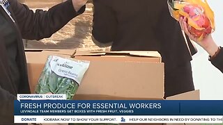 Fresh produce for essential workers, Levindale team members get boxes with fresh fruit, veggies