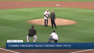 George W. Bush throws first pitch at OSU baseball game