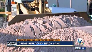 Crews replacing beach sand in Indian River County