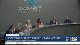 Scottsdale Unified abruptly ends meeting after many refused to wear masks