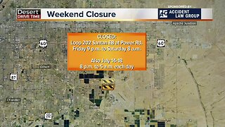 Weekend traffic closures in the Valley
