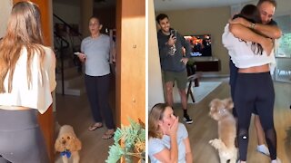Daughter comes back home from college for the first time