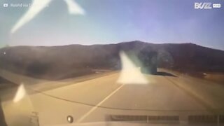 Driver captures moment bridge collapses and swallows car