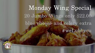 Monday Wing Special 20 for $22.00