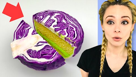 How to Make a Hyper-Realistic Red Cabbage CAKE 😮 | Lookalike Challenge
