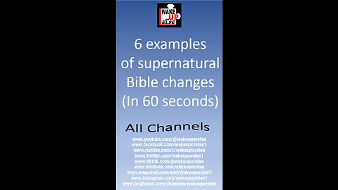 6 Supernatural Bible Change Examples in 60 Seconds