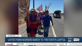 United farm workers march to the California capitol