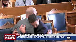 Kyle Rittenhouse reacts to acquittal at trial
