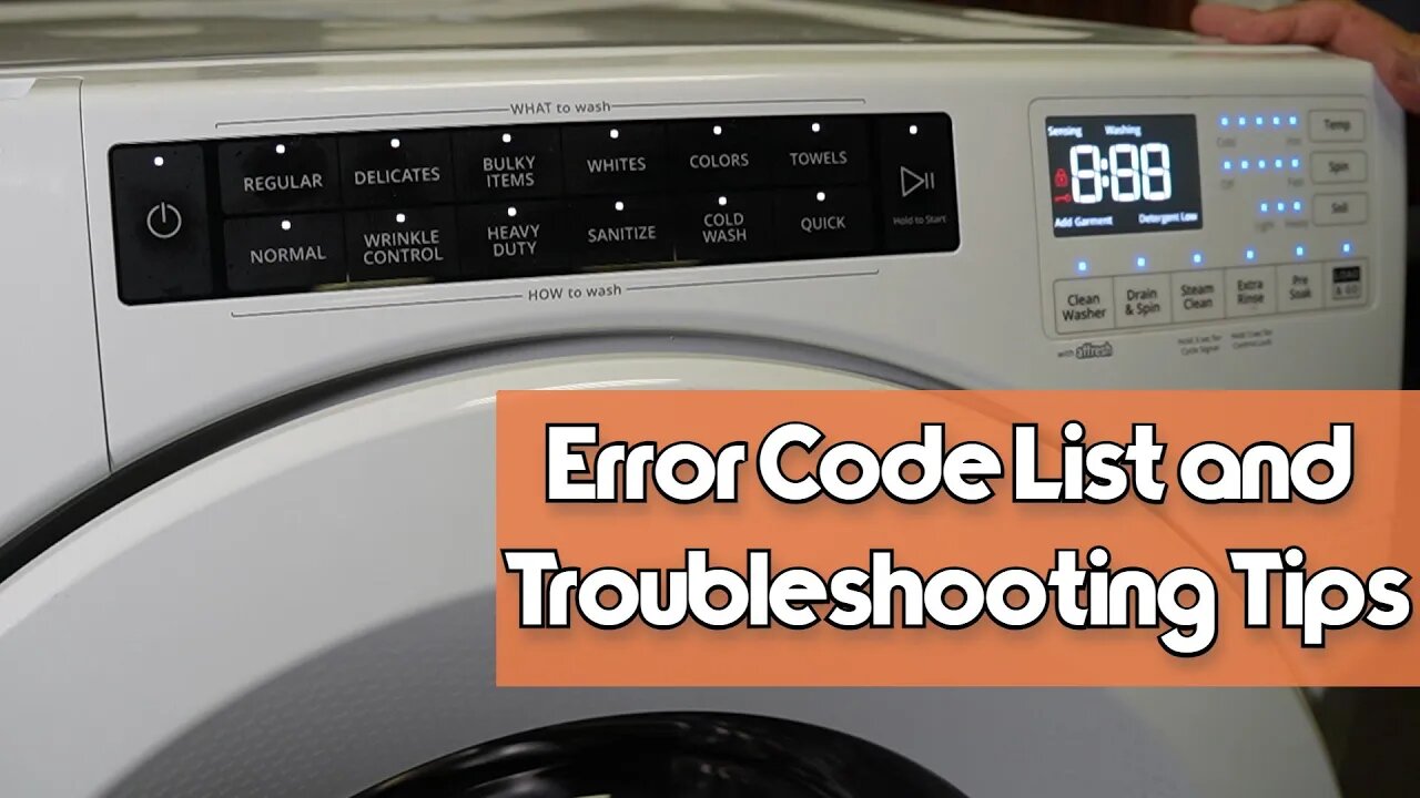 Whirlpool Front Load Washer Error Codes, and Troubleshooting Mode