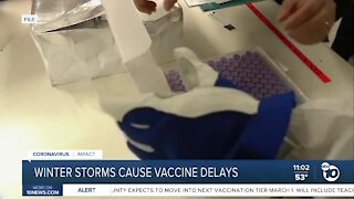 Winter storms cause vaccine delays in San Diego County