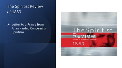 Spiritist Review 1859 – Letter to a Prince about Spiritism from Allan Kardec