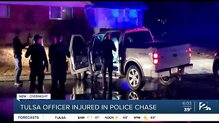 Tulsa officer injured in police chase