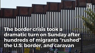 Border Patrol Agents Forced To Get Physical As Hundreds Of Migrants Rush Border