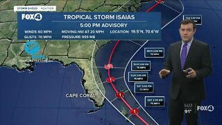 Tropical Storm Isaias exits the Dominican Republic