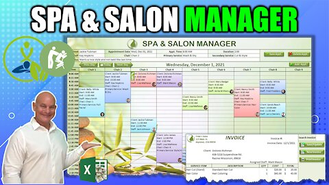 How To Create A Spa & Salon Manager With Drag & Drop Scheduling AND 1-Click Invoicing In Excel