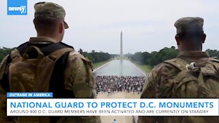 Unarmed national guardsmen deployed to protect D.C. monuments
