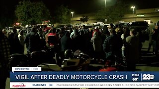 Vigil held to honor motorcyclist from deadly crash