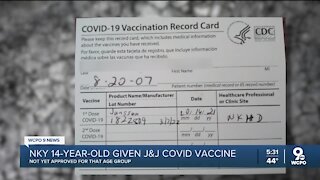 Kentucky 14-year-old given J&J COVID vaccine